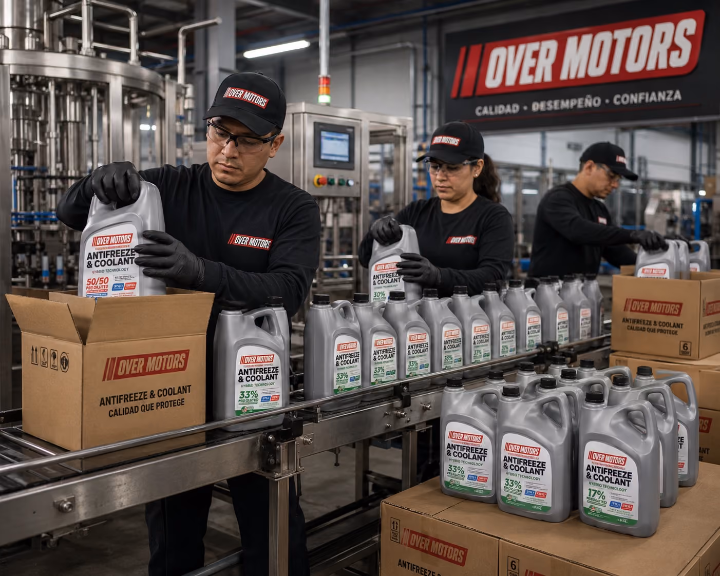 Línea de producción de refrigerantes Over Motors